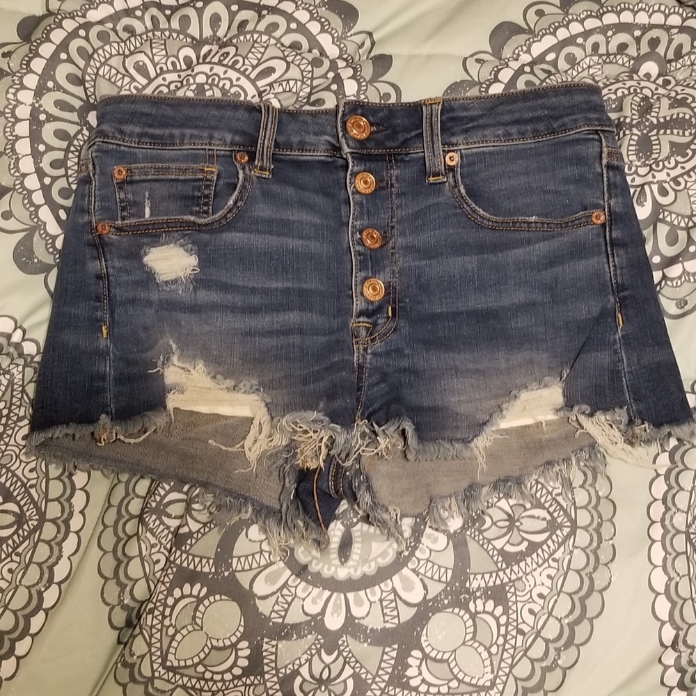 American Eagle Highrise Shortie Shorts sz 6